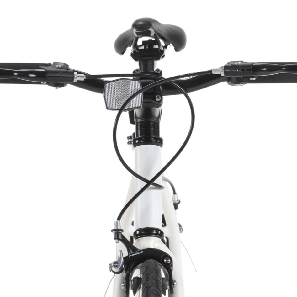 Bicicleta de piñón fijo blanco y azul 700c 51