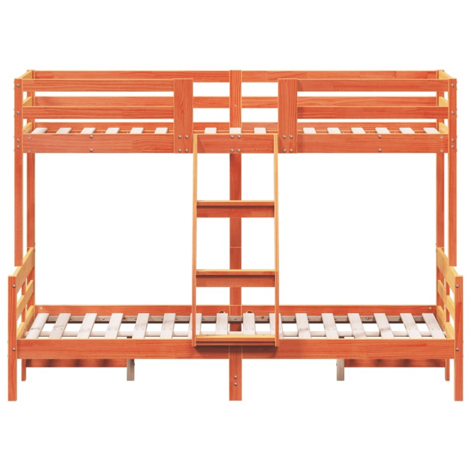 Litera de madera maciza de pino marrón cera 80x200/120x200