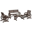 Juego de muebles de jardín 4 piezas madera maciza de abeto