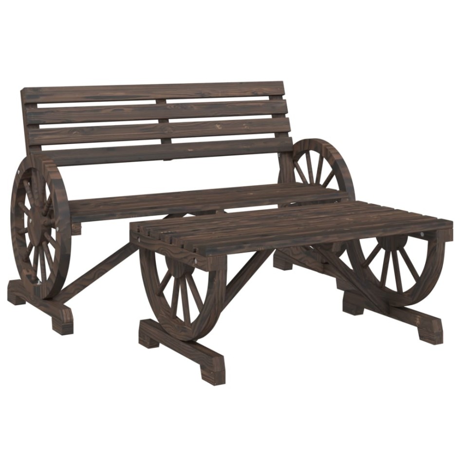 Juego de muebles de jardín 4 piezas madera maciza de