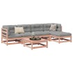 Set de sofás jardín 6 pzas con cojines madera abeto Douglas