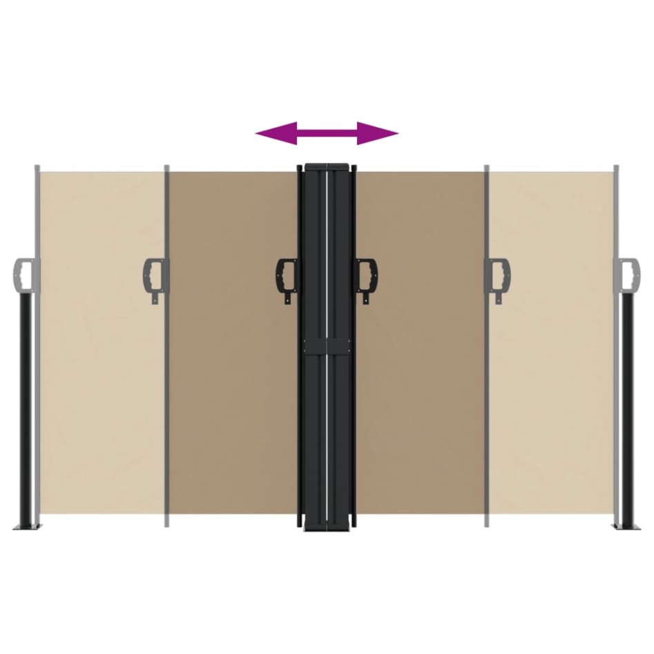 Toldo lateral retráctil gris taupe 140x600