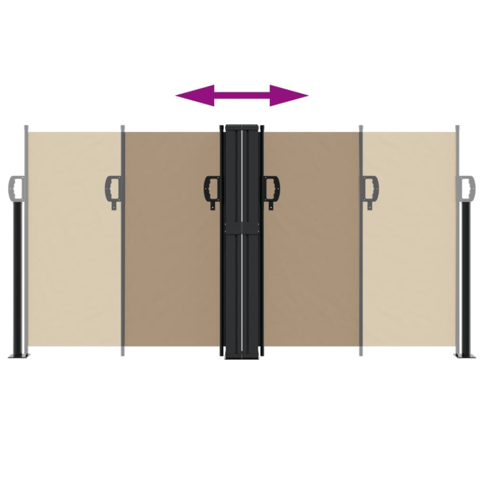 Toldo lateral retráctil gris taupe 120x600