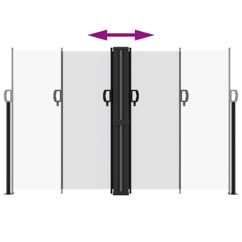 Toldo lateral retráctil blanco 160x600