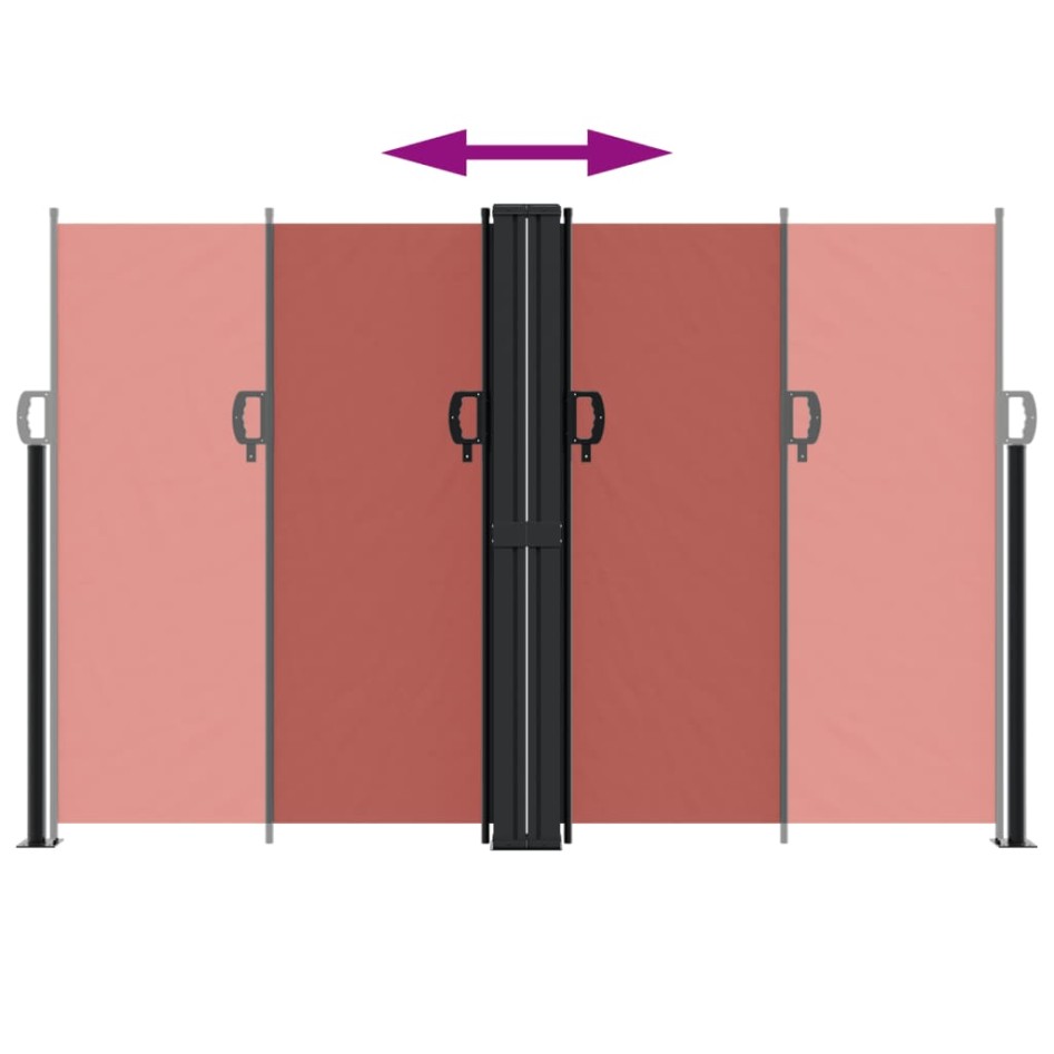 Toldo lateral retráctil terracota 160x600