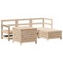 Juego de sofás de jardín 5 piezas madera maciza de