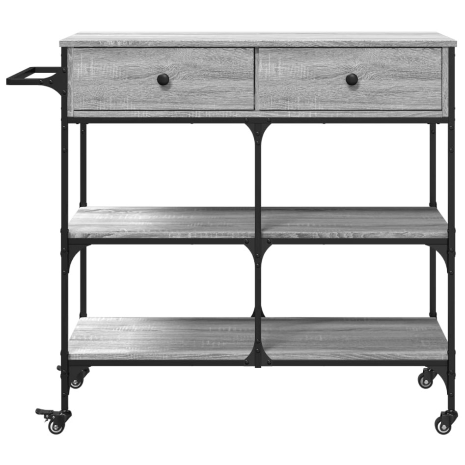 Carrito de cocina madera ingeniería gris Sonoma 105x42x95