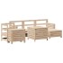 Juego de sofás de jardín 7 piezas madera maciza de