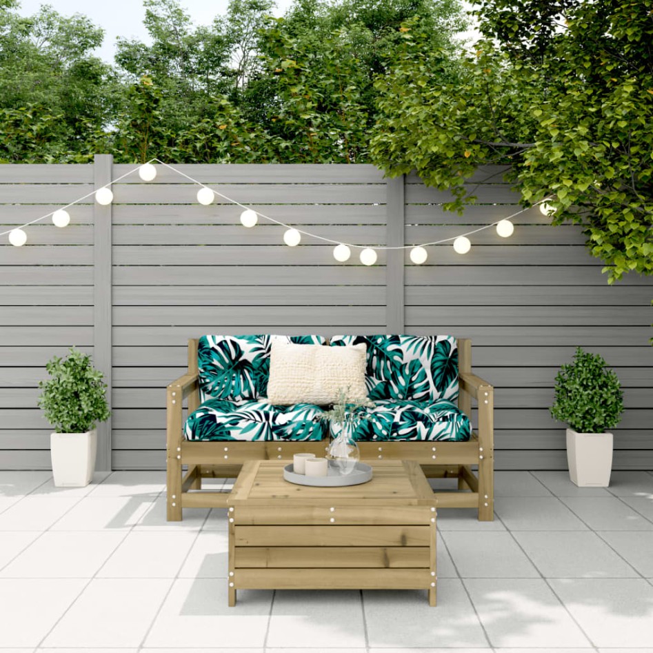 Juego de sofás de jardín 3 piezas madera de pino