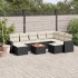 Set de sofás de jardín 10 pzas cojines ratán sintético