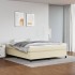 Estructura de cama sin colchón cuero sintético crema 160x200