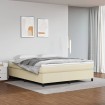 Estructura de cama sin colchón cuero sintético crema 160x200 cm