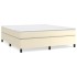 Estructura de cama sin colchón cuero sintético crema 160x200