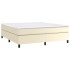 Estructura de cama sin colchón cuero sintético crema 160x200