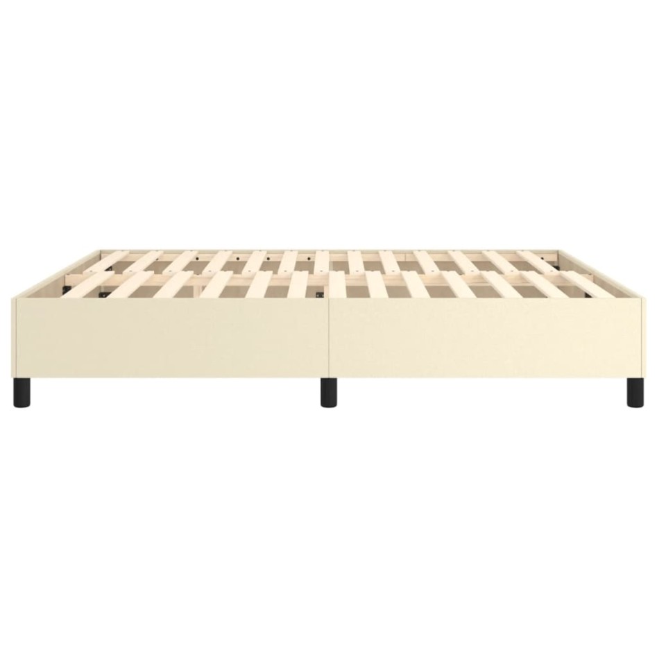 Estructura de cama sin colchón cuero sintético crema 160x200