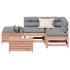 Juego de muebles jardín 5 pzas y cojines madera abeto