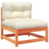 Set de sofás jardín 4 pzas con cojines madera pino marrón