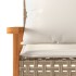 Mesita y sillas con cojines 3 pzas ratán PE acacia beige