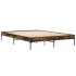 Estructura cama madera ingeniería metal roble ahumado