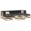 Set de sofás jardín 7 pzas con cojines madera maciza pino