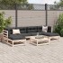 Set de sofás jardín 7 pzas con cojines madera maciza