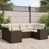 Set sofás de jardín 6 piezas y cojines ratán sintético