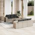Set de sofás de jardín 7 pzas con cojines ratán PE gris