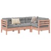 Set de sofás jardín 4 pzas con cojines madera abeto Douglas