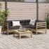 Set de sofás jardín 5 pzas con cojines madera pino