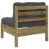 Set de sofás jardín 5 pzas con cojines madera pino