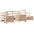Juego de sofás de jardín 7 piezas madera maciza de