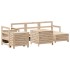 Juego de sofás de jardín 7 piezas madera maciza de