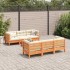 Set de sofás jardín 7 pzas con cojines madera pino marrón