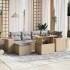 Set sofás de jardín 7 piezas y cojines ratán sintético