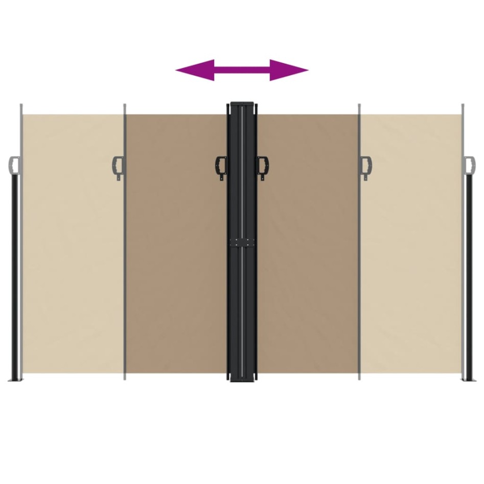 Toldo lateral retráctil gris taupe 200x1000