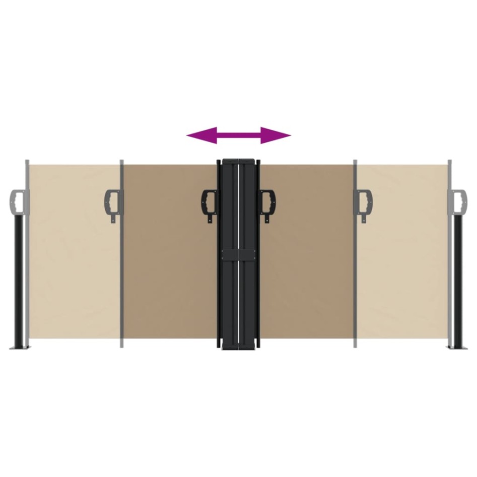 Toldo lateral retráctil gris taupe 100x600