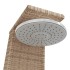 Ducha de exterior ratán PE y madera acacia beige 55x60x224