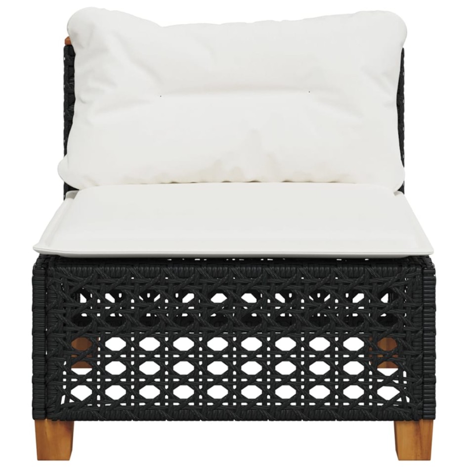 Sofá de jardín sin reposabrazos con cojines ratán PE