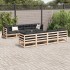 Juego de sofás de jardín 9 pzas madera maciza de