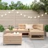 Juego de muebles de jardín 5 pzas y cojines madera maciza