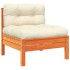 Set de sofás jardín 7 pzas con cojines madera pino marrón