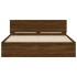 Estructura de cama con cabecero marrón roble 150x200