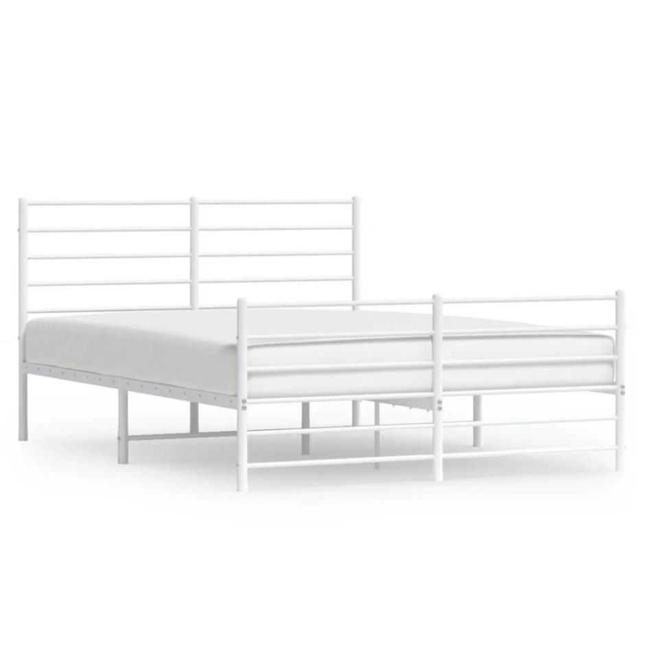 Estructura cama sin colchón con estribo metal blanco 160x200