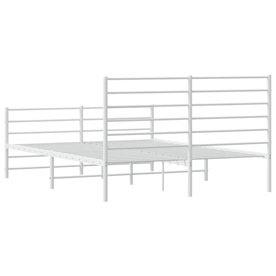 Estructura cama sin colchón con estribo metal blanco 160x200