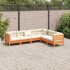 Set de sofás jardín 6 pzas con cojines madera pino marrón