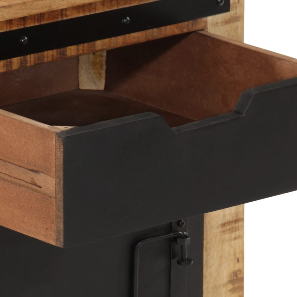 Mesita de noche madera maciza de mango 40x40x45