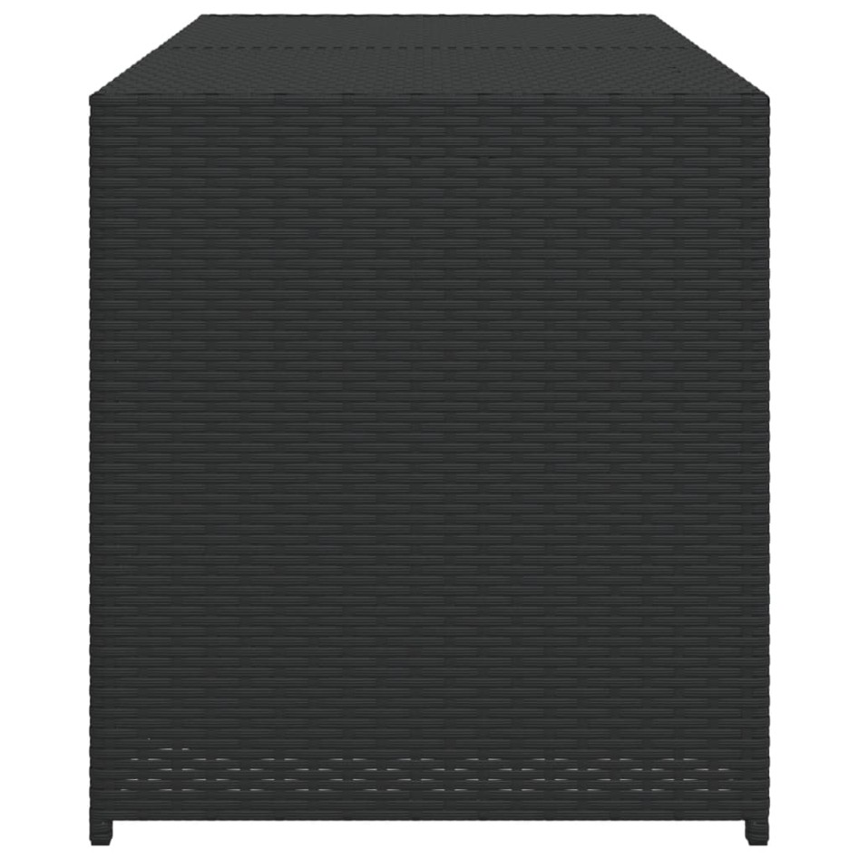 Caja de almacenaje de jardín ratán sintético negro 283