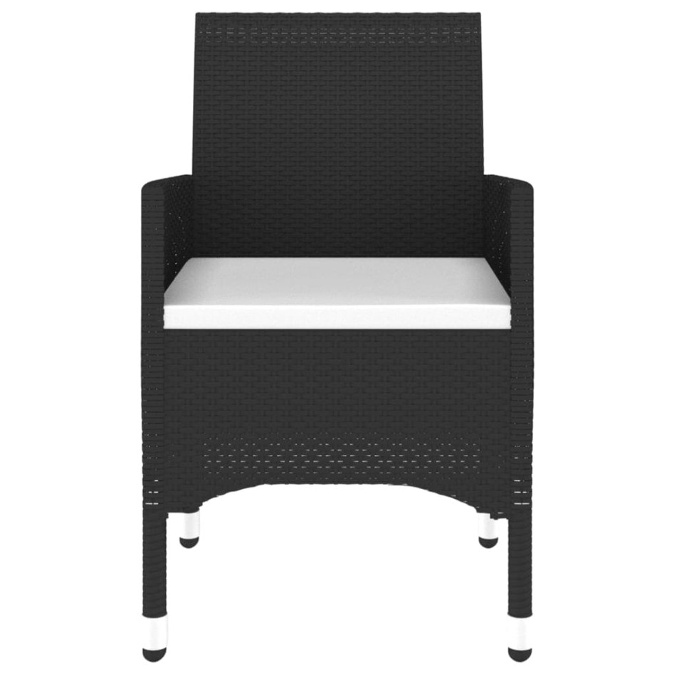 Set de bistró de jardín 3 pzas ratán PE vidrio templado