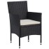 Set comedor jardín 3 pzas ratán sintético madera maciza