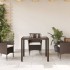 Mesa de jardín superficie de vidrio ratán PE marrón 90x90x75